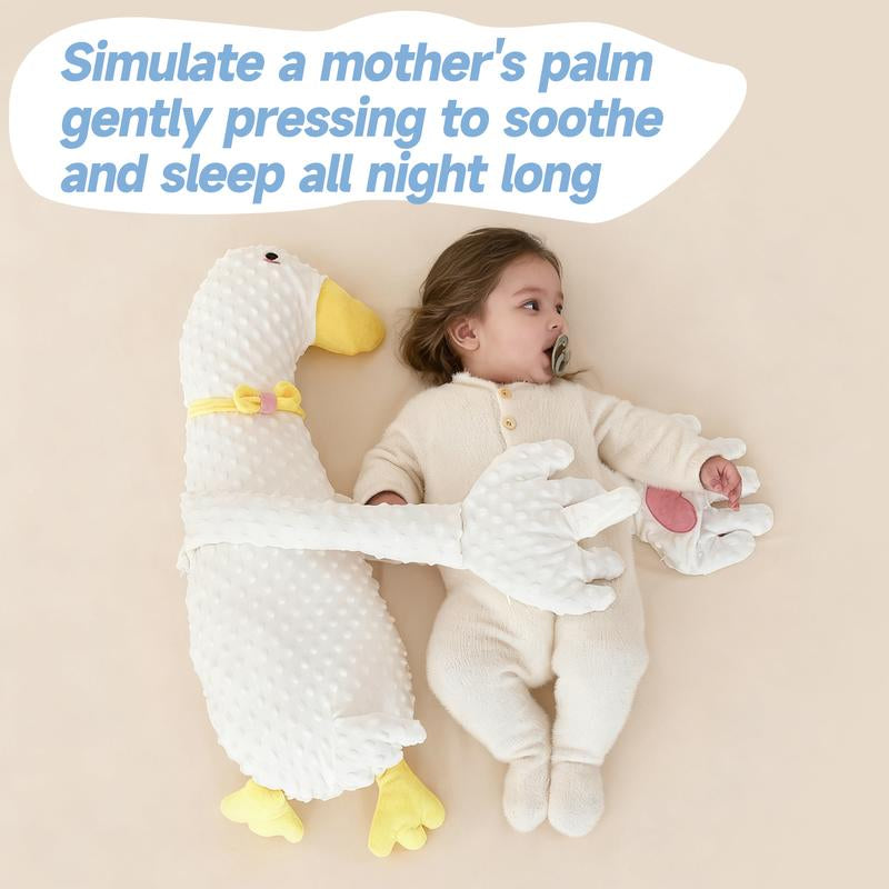 Big White Goose Baby Soothing Pillow Soft Cotton Hugging Sleep Aid Cushion for Newborns with Remote Control Three Adjustable Modes