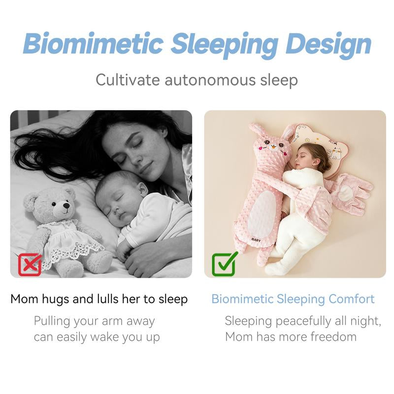 Big White Goose Baby Soothing Pillow Soft Cotton Hugging Sleep Aid Cushion for Newborns with Remote Control Three Adjustable Modes