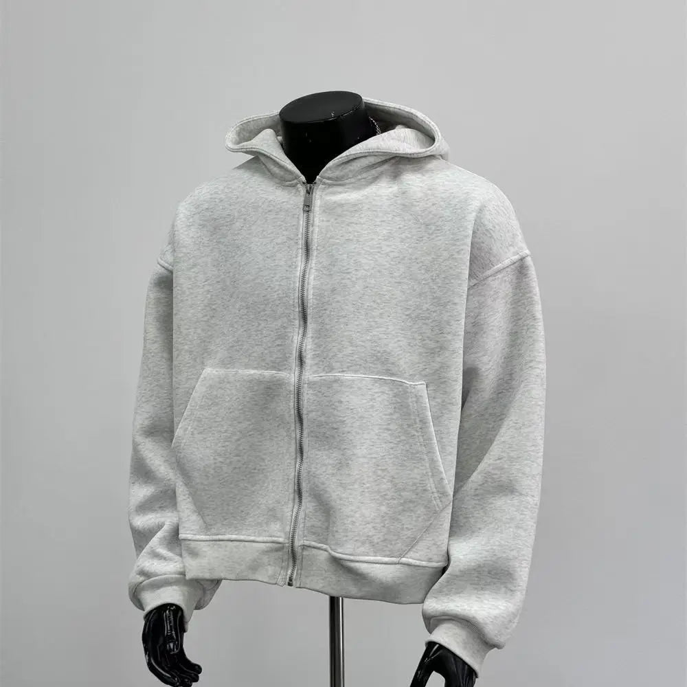 Elevate Your Casual Style with the 2025 Spring Autumn Men's Hoodie - Trendy Solid Design with Convenient Back Pocket